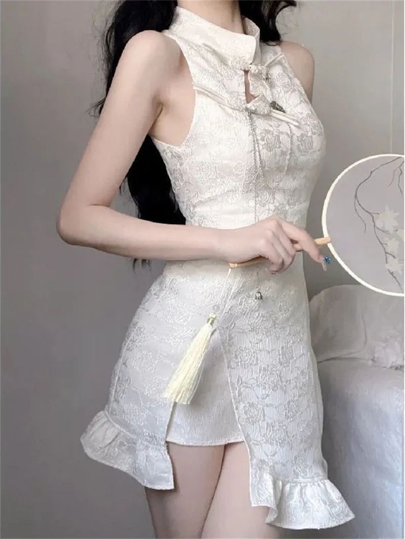 New Chinese-style Traditional Cheongsam Sleeveless Dress